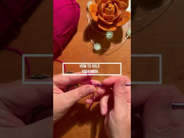 How to Hold your Yarn and Hook  | Tutorial | #shorts #crochet #crochettutorial  #crochetbeginners