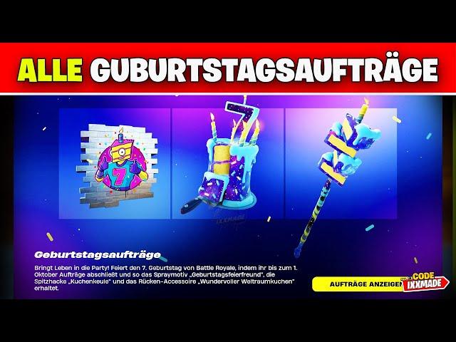 Fortnite | Geburtstag | Alle Geburtstags Aufgaben | Fortnite 7 Geburtstag