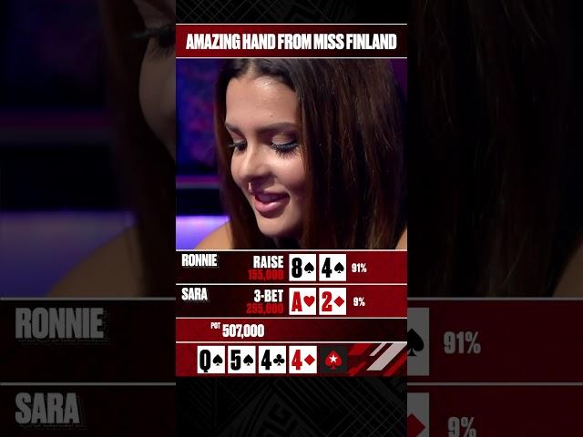 Miss Finland Plays AMAZING Poker Hand Against A PRO ‍ #SharkCage #Bluff