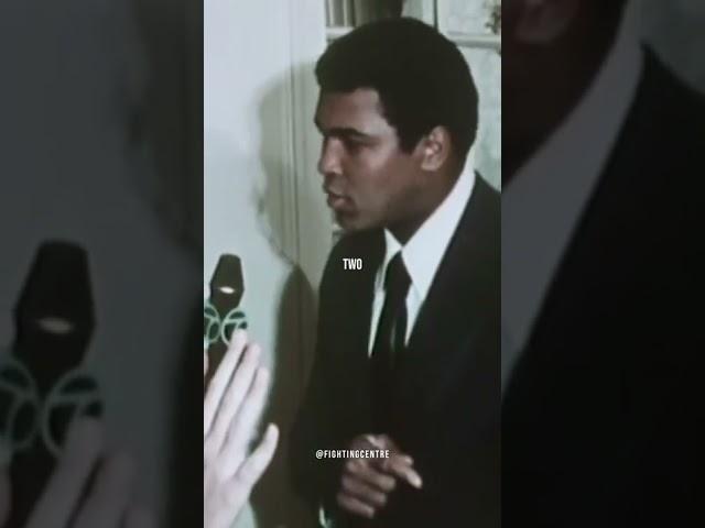 Muhammad Ali shows Reporter his Speed 