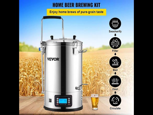 VEVOR Electric Brewing System, 9 2 Gal35 L Brewing Pot, All in One Home Beer Brewer wPump, Mash Boil