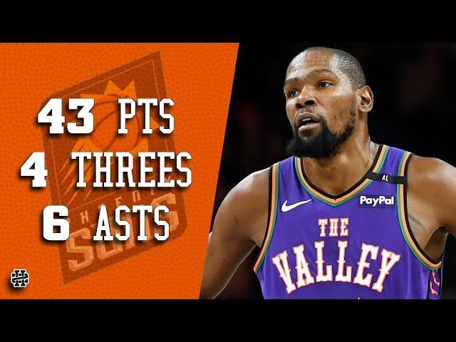 Kevin Durant 43 pts 4 threes 6 asts vs Pistons 24/25 season