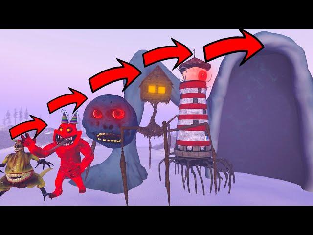 HOUSE HEAD, SCARY MOON, SEA EATER, ZOOCHOSIS, SIREN HEAD SIZE COMPARISON in Garry's Mod!