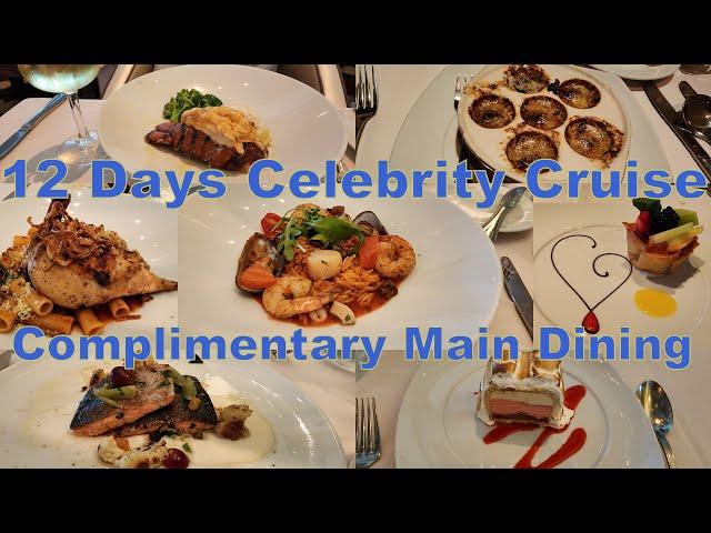 Celebrity Equinox Main Dining Menu & Food vlog on 12 days Cruise + Specialty Restaurant option  2024