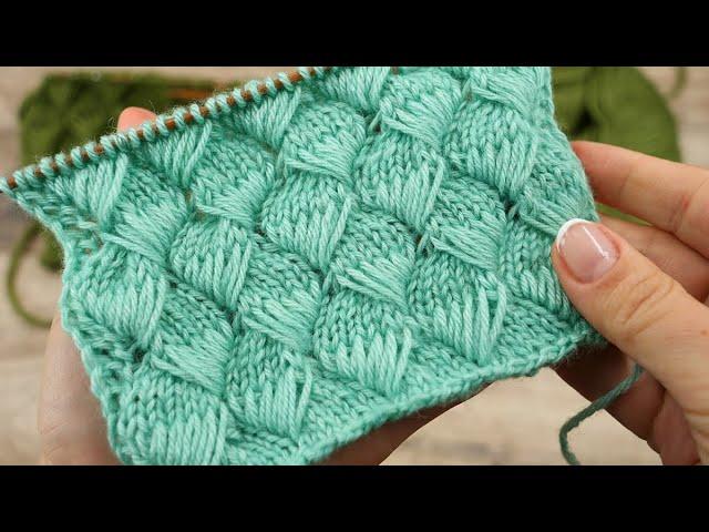 Очарование вытянутых петель - узор спицами   New knitting pattern