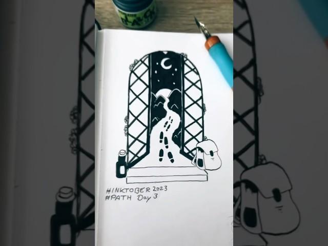 Inktober Day 3 #inktober #inktober2023 #inktoberday3 #path #inktoberpath #art #artist #inktoberart