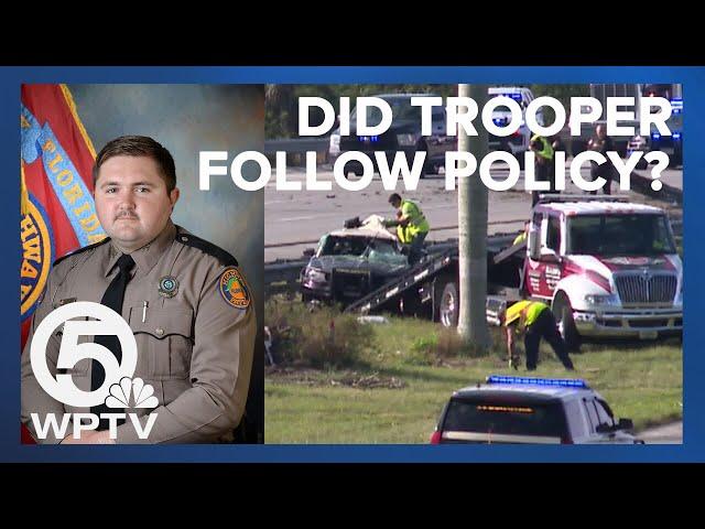 Did trooper who died chasing fleeing suspect in crash follow pursuit policy?