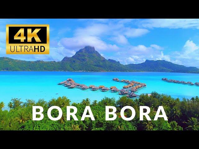 BORA BORA 4K  French Polynesia - Drone views with Relaxing Piano Music