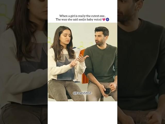 When a girl is really cutest #shraddhakapoor #bollywood #adityaroykapoor #viralvideo #favedit02