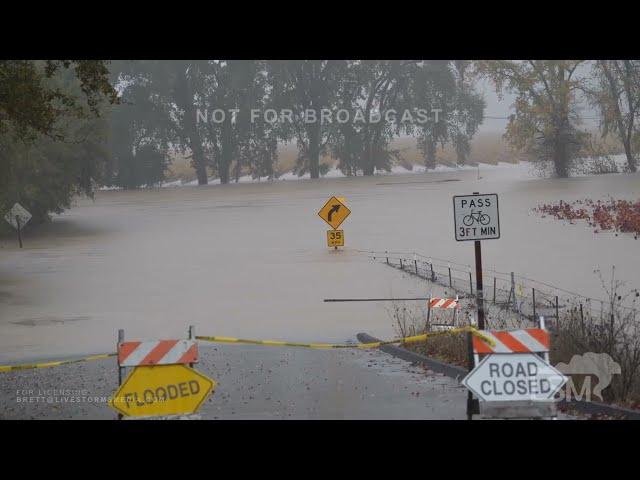 11-22-2024 Santa Rosa, California - Severe Flooding - Vineyards Underwater - Drone