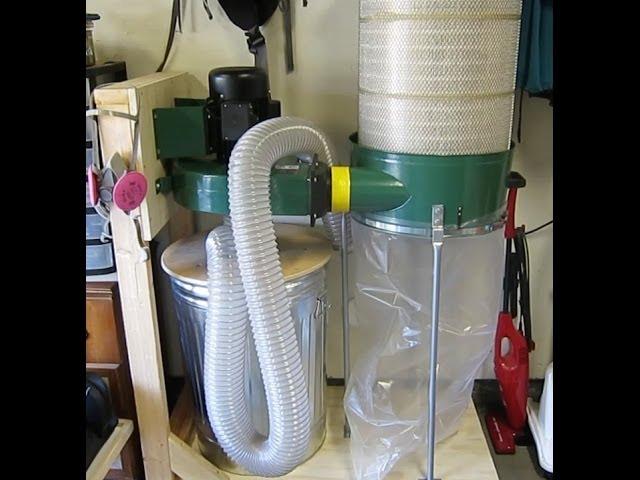 Harbor Freight 2hp Dust Collector with Wynn 35a Filter and Thien Baffle Pre-Separator Setup