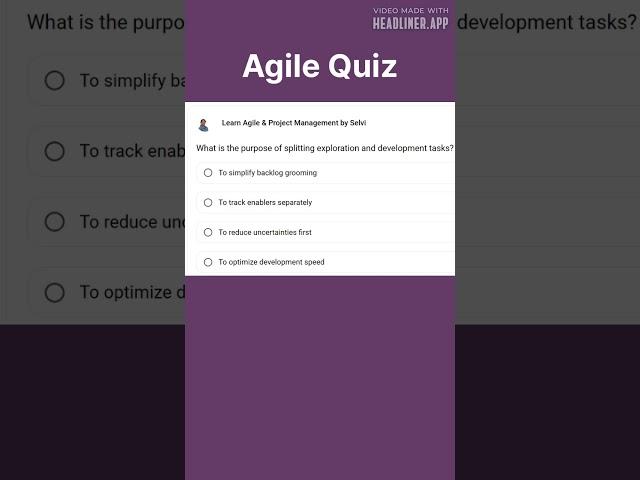 What is the purpose of splitting exploration and development tasks? | Spike | User Stories | Agile