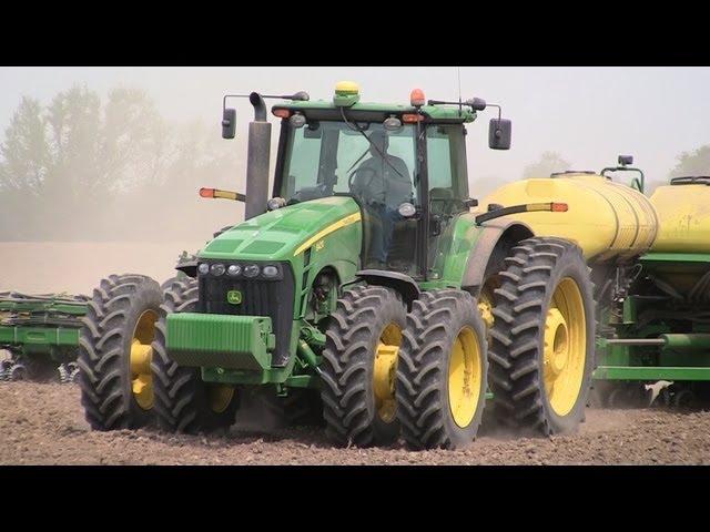 John Deere 8430 Tractor, 1770NT Planter near Genoa, Illinois on 5-19-2013