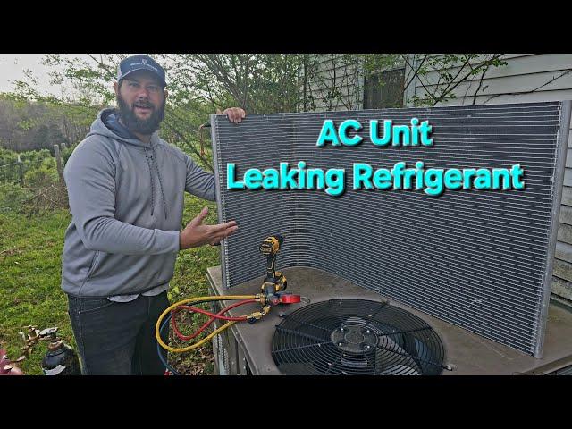 How to replace the AC units leaking condenser coil?