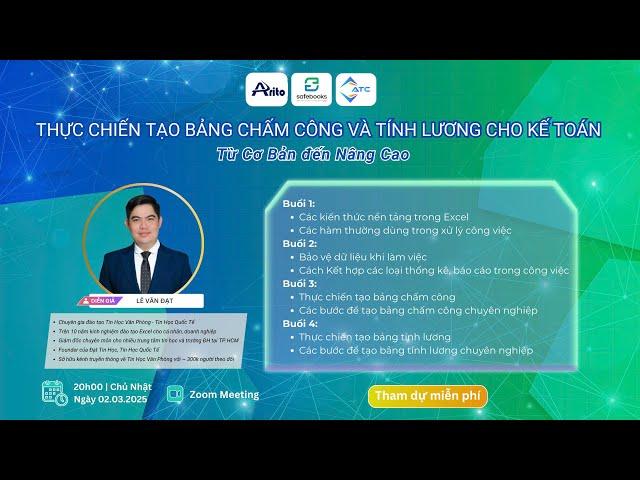 Buổi 2 - TẠO BẢNG CHẤM CÔNG VÀ TÍNH LƯƠNG CHO KẾ TOÁN