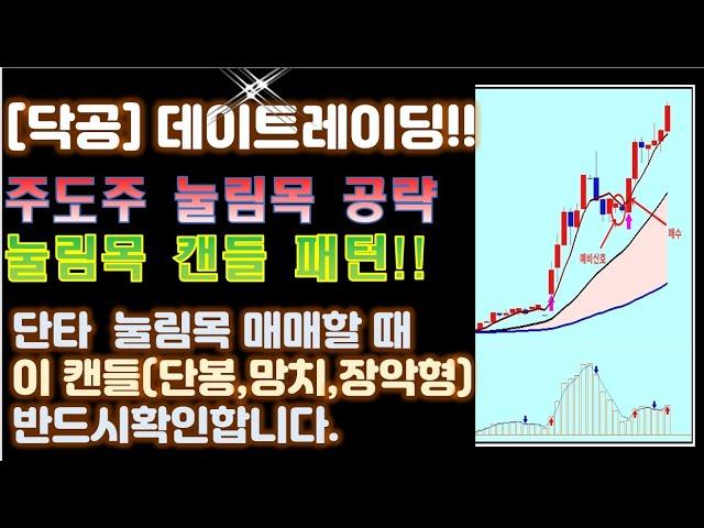 [닥공] 데이트레이딩  눌림목 공략캔들-눌림목 캔들 패턴 확실히 공부하기