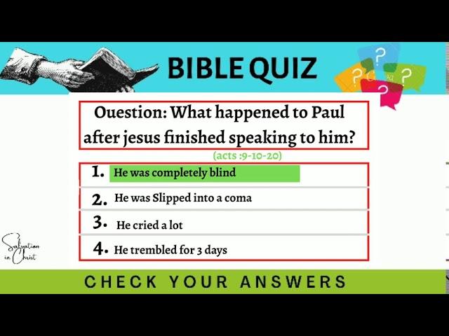 Bible Quiz • Part -2 • About Apostle Paul • Salvation in Christ