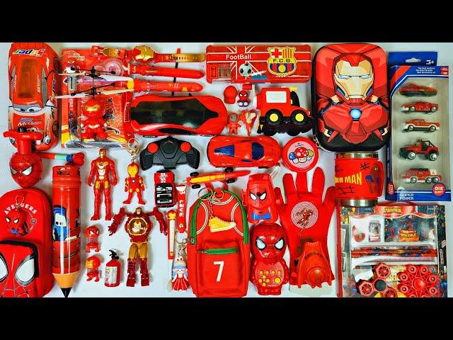 Ultimate red stationery Collection - rc car, rc plane, pencil case, iron men watch, action fugure