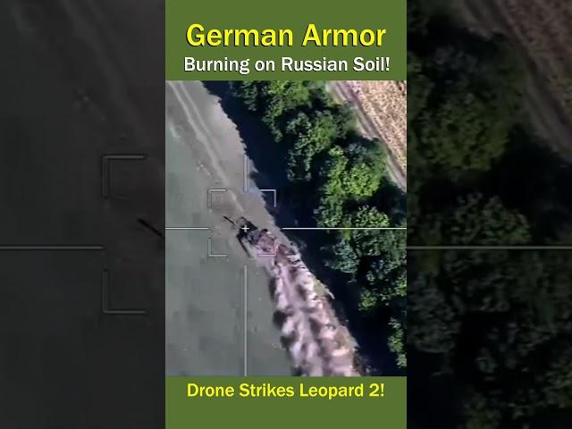 Leopard 2 Hit by Lancet Drone German Armor on the Russian Soil