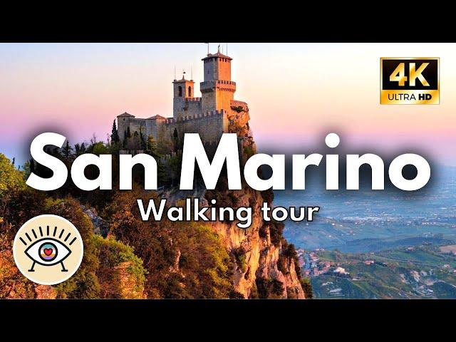 [4K] SAN MARINO Italy  WALKING TOUR with Subtitles (Drone) "walking tour"