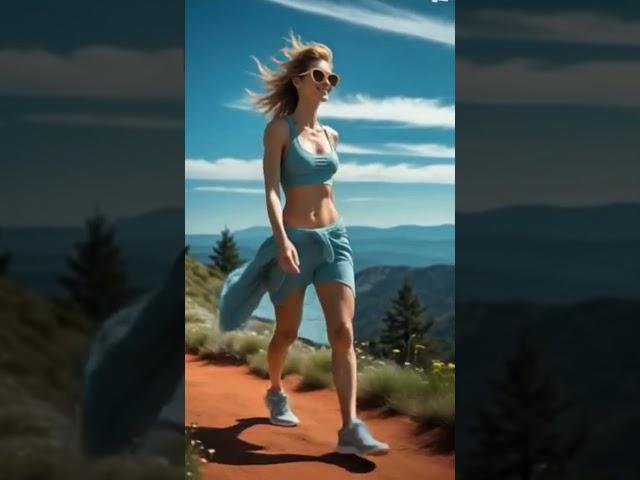 Windswept Freedom: A Walk Among the Clouds ️#MountainVibes #NatureWalk #Wanderlust #CarefreeSpirit