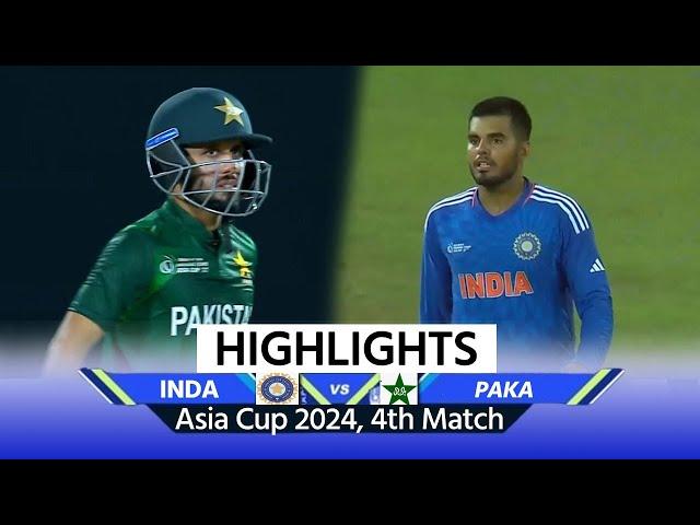 Emerging Asia Cup 2024  India A vs Pakistan A 4th Match Highlights   IND A PAK A Highlights | Tilak