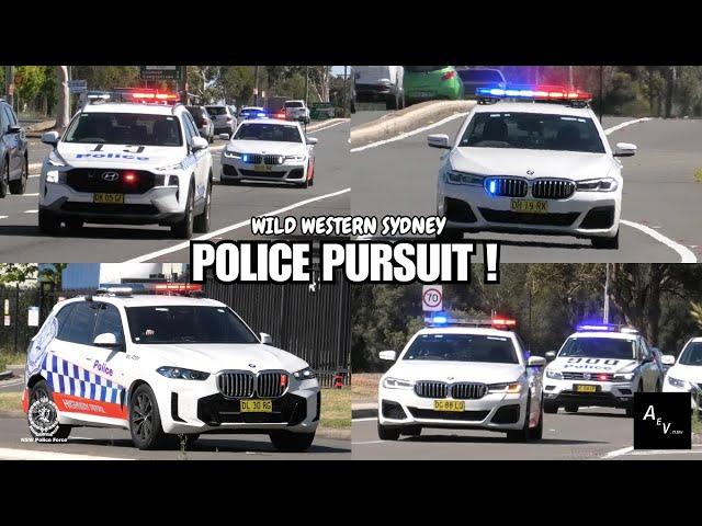 ⁴ᴷ  *POLICE CHASE IN SYDNEYS SOUTH WEST* - NSWPF - Cars URGENTLY backup pursuing police cars @ Minto