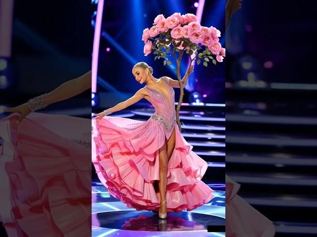 Beautiful Woman & Pink Rose Magic Show #magic #ai #fusion