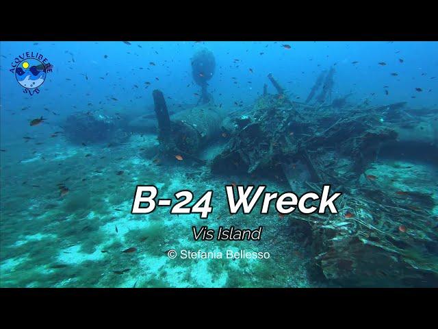 Immersione sul Relitto dell'Aereo B-24 | Wreck of airplane B-24 Liberator, Vis Island - Croatia - 4K