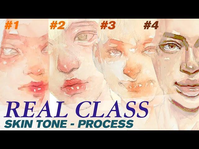  REAL CLASS - WATERCOLOR "SKIN TONE" DETAIL PROCESS TUTORIAL 