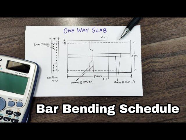 One way slab Bar Bending Schedule | BBS of one way slab | Engineering tactics