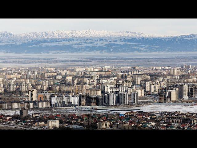 Hills in the south of Bishkek in December.