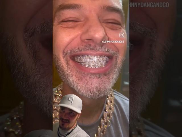 These Diamond Grillz from Johnny Dang Go Crazy! Disco Ball in Da Mouth frfr! #shorts #grillz #bling