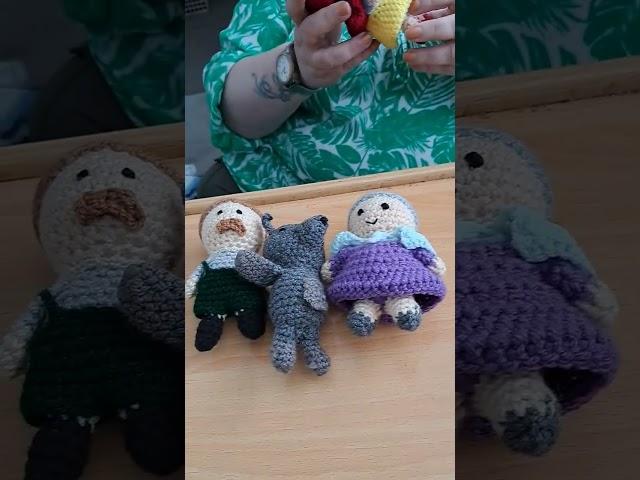 Blind Crocheter finished the Little Red Riding Hood set. #blind #crochet