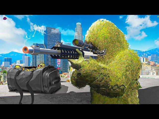 Hidden Ghillie Sniper Hunts Cops in GTA 5 RP