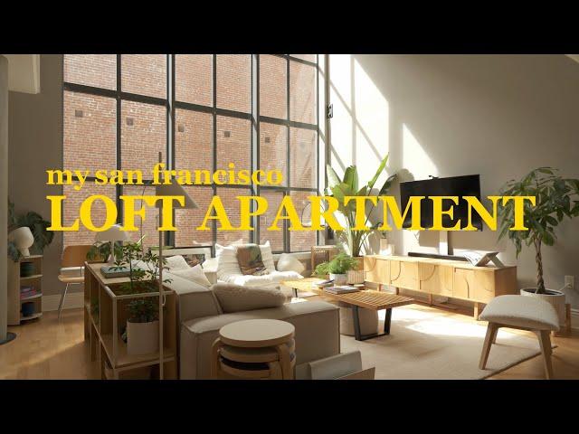 San Francisco Loft Apartment Tour | 20 foot windows, lots of plants, bright & cozy vibes