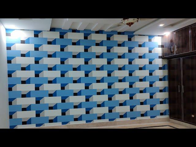 Bedroom wall paint design ideas | 3D wall painting | 3D wall decorate | interior design