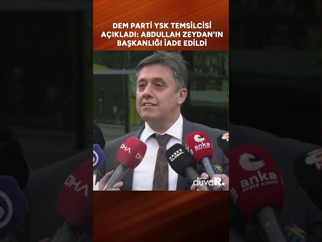 DEM Parti YSK Temsilcisi açıkladı: Abdullah Zeydan'ın başkanlığı iade edildi #shorts