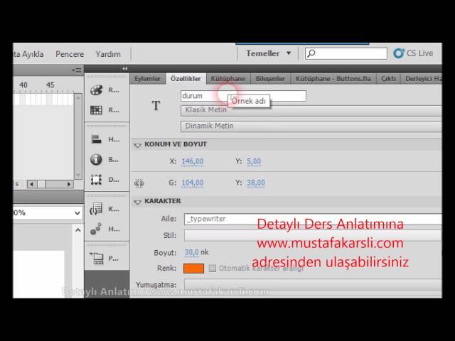 ActionScript 3 ile HitTest Olayı - Mustafa KARSLI