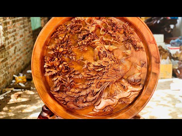 Tượng Gỗ Đẹp: Tranh Đĩa Phú Quý Mãn Đường Đẹp Mãn Nhãn| Tượng Gỗ Độc Đáo #shorts