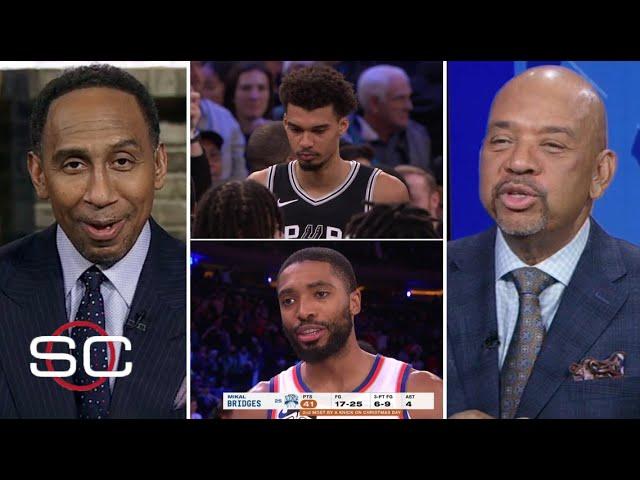 ESPN reacts to Wemby gets 42 Pts, 18 Reb, Bridges gets 41 Pts; Knicks beat Spurs 117-114 on Chrismas