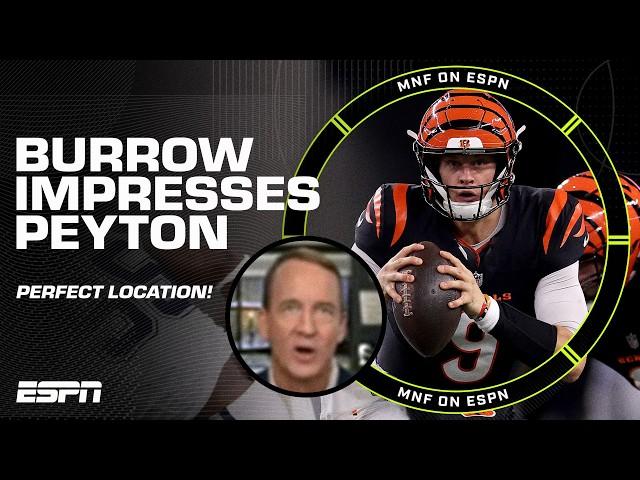 PERFECT LOCATION!  Joe Burrow impresses Peyton Manning with TD pass to Ja'Marr Chase | ManningCast