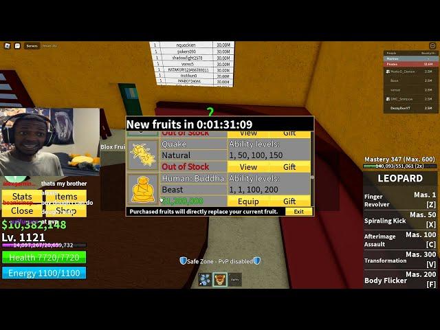 When Dough Fruit and Buddha Fruit are in Blox Fruits Dealer / Roblox Blox Fruits