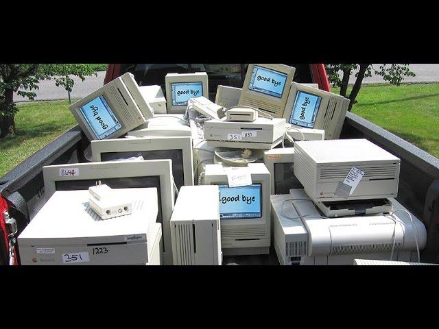 Vintage Mac computers at the recycling center