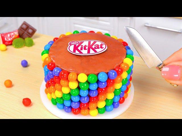 Amazing KITKAT Cake | Satisfying Miniature KitKat Chocolate Cake Decorating | Rainbow KitKat Cake