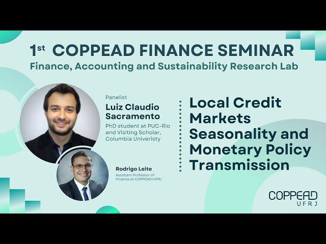 1st COPPEAD Finance Seminar - Finance, Accounting and Sustainability Research Lab