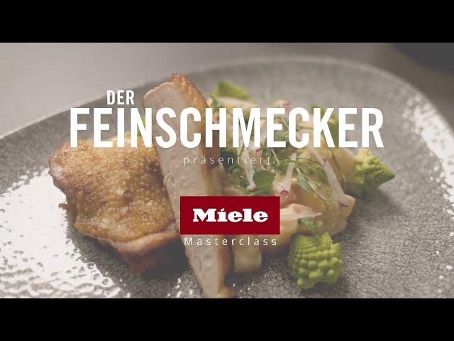 Gebackenes Maishuhn + Kartoffelrisotto + gedämpftes Gemüse | DER FEINSCHMECKER | Miele Masterclass