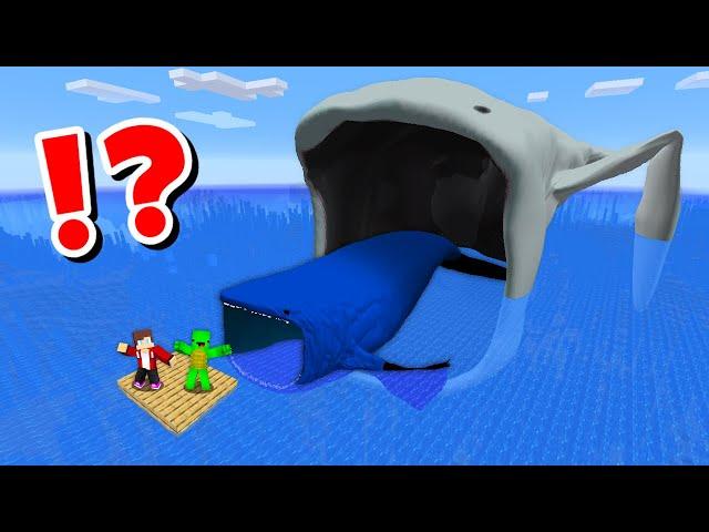 JJ and Mikey in The BLOOP MONSTER vs SEA EATER CHALLENGE in Minecraft / Maizen Minecraft