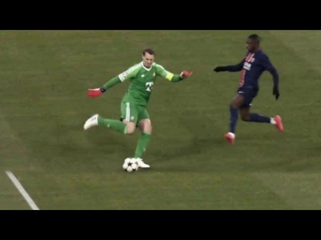 Manuel Neuer 's Dribbling past Dembele ; Bayern vs PSG #ucl2024