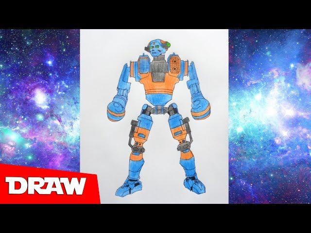 How to draw robot Axelrod, Real Steel, Как нарисовать робота Аксельрод, Живая Сталь